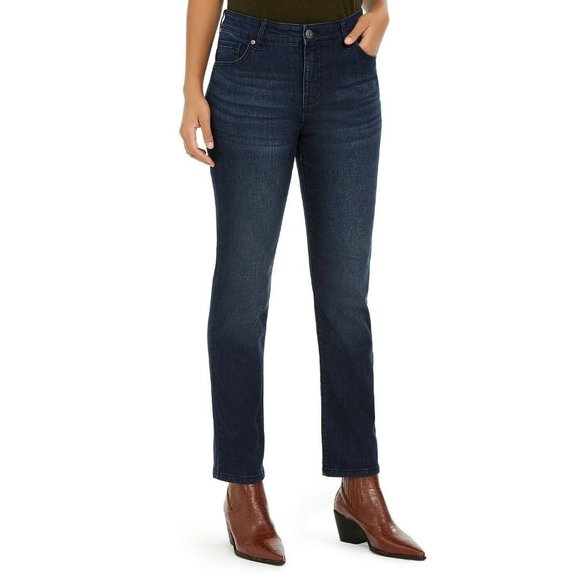 Style & Co Women's Navy Blue Modern Mid Rise Straight-Leg Jeans, Size 10 - Picture 1 of 2